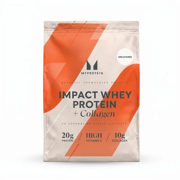 Impact Whey Protein Powder – Unflavoured + Collagen – 3450g