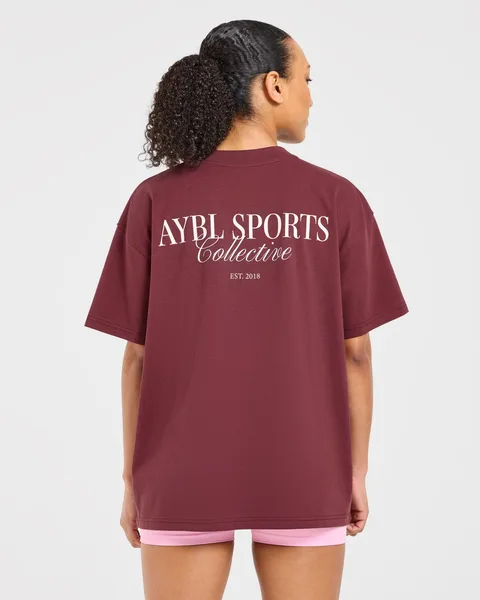 Sports Collective Oversized T Shirt – Red Wine