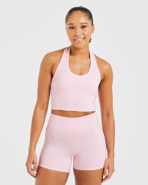 Staple Halterneck Crop Top Pastel