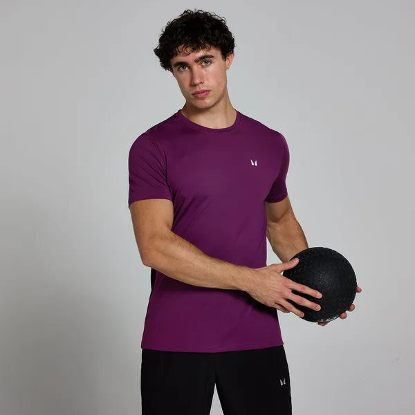MP Active gerasterd T-shirt voor heren Pruimenpaars XS