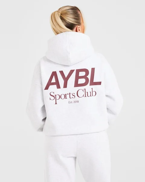 AYBL Sports Club Oversized Hoodie Marl/Burgundy