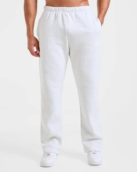Essential Oversized Straight Leg Joggers – Grey Marl