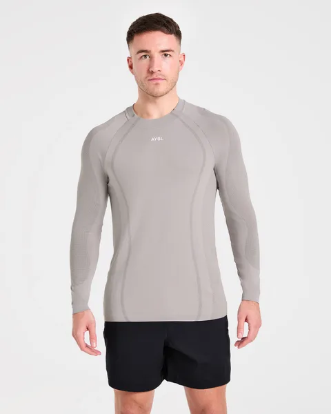 Attain Seamless Long Sleeve T Shirt – Woodland Fog