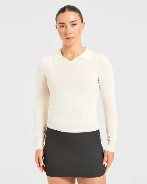 Classic Knitted Long Sleeve Polo
