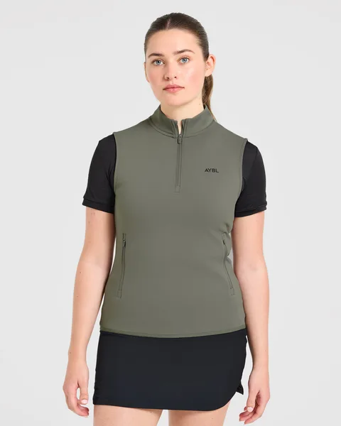 Classic 1/4 Zip Vest – Deep Sage