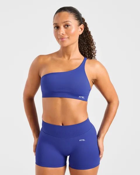 Enhance Seamless One Shoulder Sports Bra Cobalt