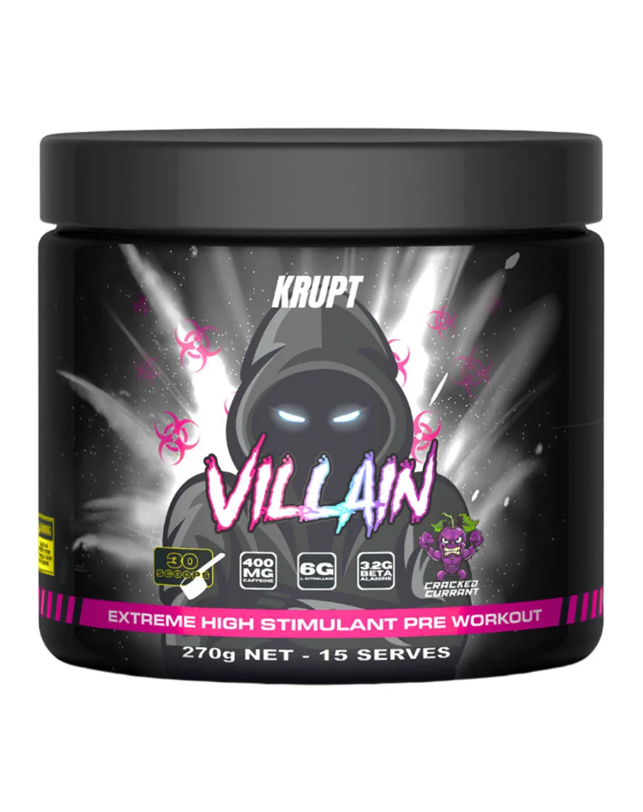 Villain by Krupt Pre-Workout – Cracked Currant 15 Serves