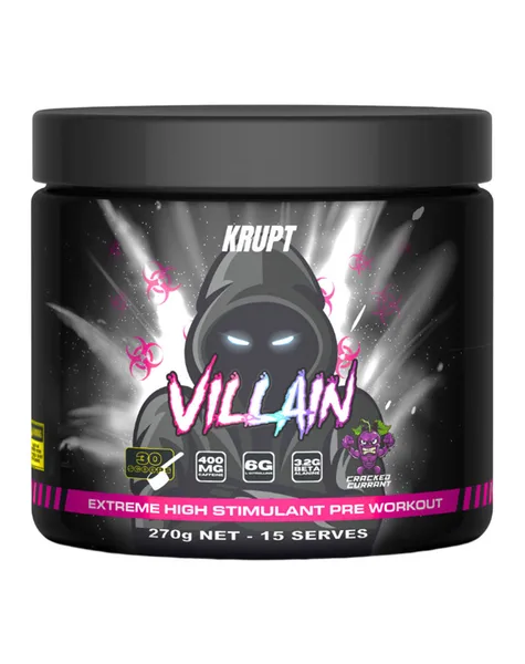 Villain by Krupt Pre-Workout – Cracked Currant 15 Serves