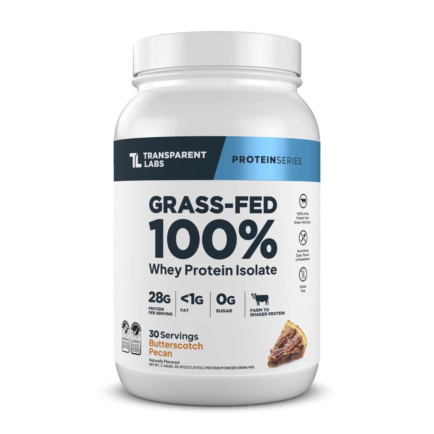 Grass-Fed Whey Protein Isolate Butterscotch Pecan