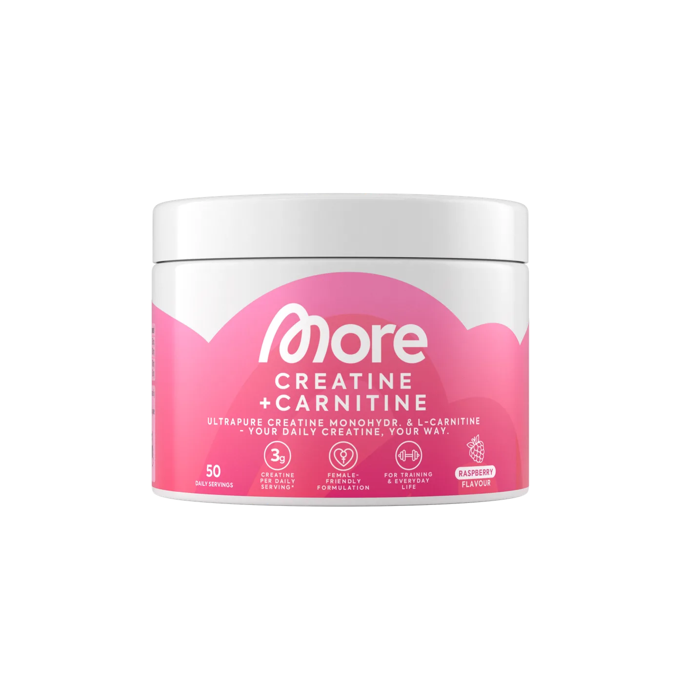 more Kreatin + Carnitine Raspberry 250g