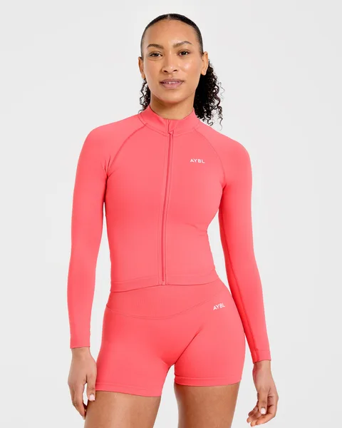 Enhance Seamless Jacket Summer Coral