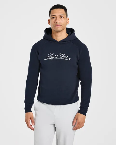 Golf Club Knitted Hoodie – Navy