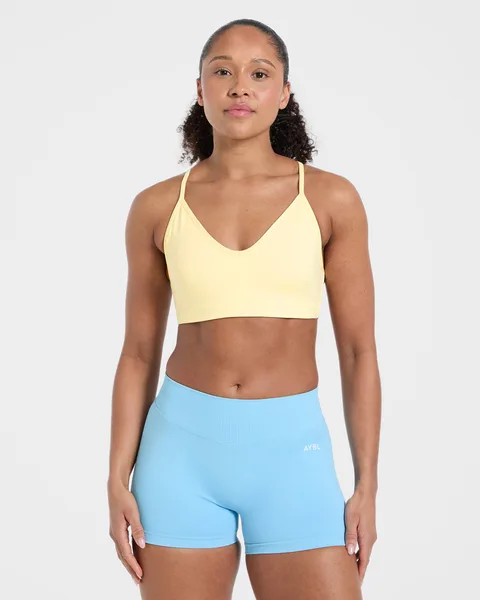 Essential Crossback Sports Bra Geel