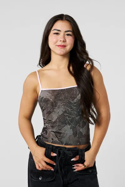 W4301 Camo Mesh Cami
