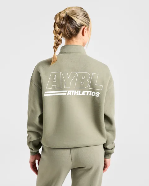 Athletics Track Oversized 1/4 Zip Pullover – Muted