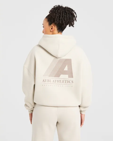 Retro Athletics Oversized Hoodie Sand