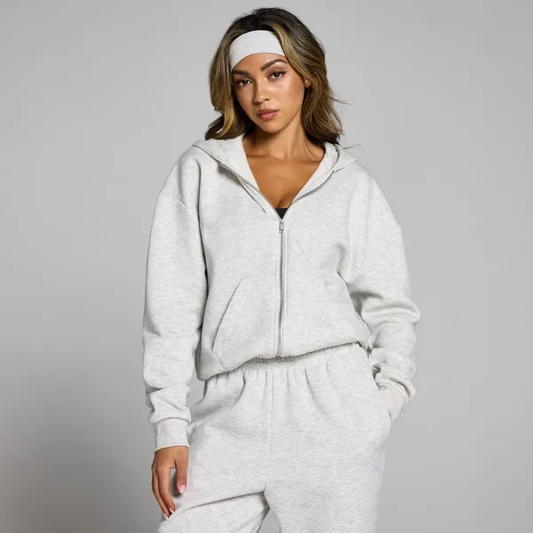 MP Basics oversized hoodie met rits voor dames Gemêleerd lichtgrijs L