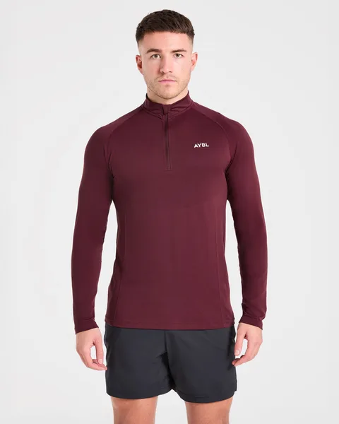 Essential Seamless 1/4 Zip Pullover Dusty Plum