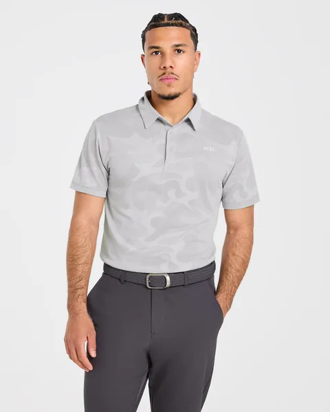 Camo Polo Ice Grau