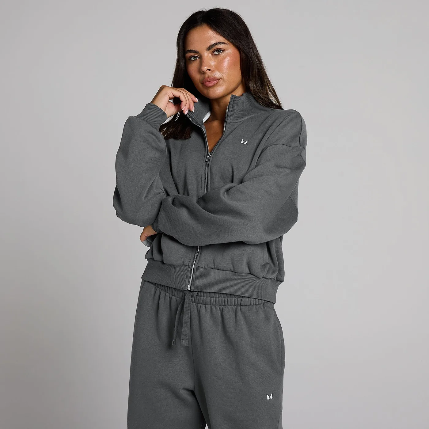 MP Damen Basics Bomberjacke mit Reißverschluss – Dunkelgrau – S