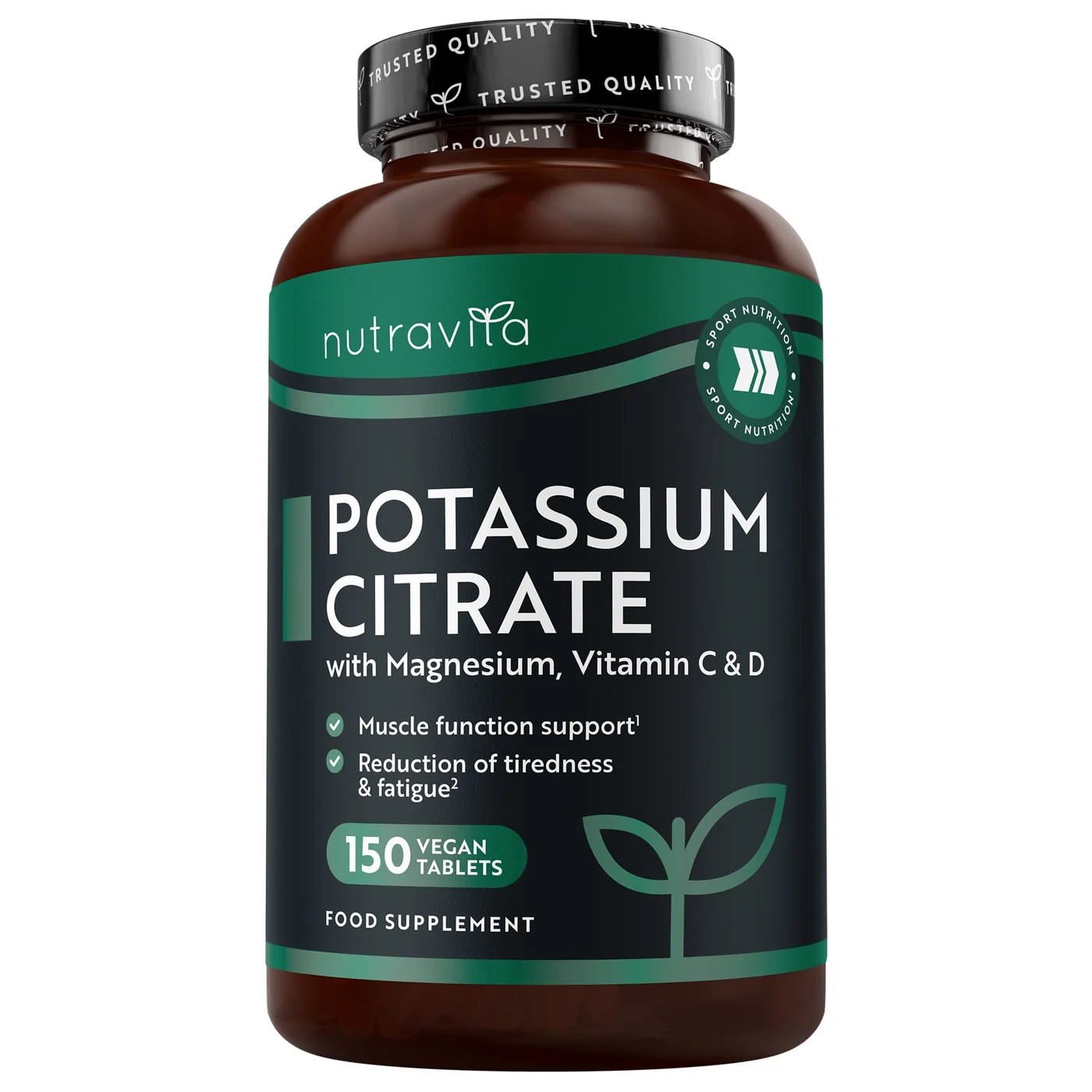 Potassium Citrate with Vitamin C, D & Magnesium – 150 Vegan Capsules
