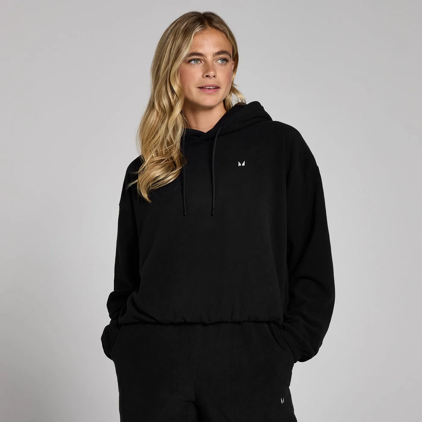 MP Damen Fleece-Kapuzenpulli Schwarz XL
