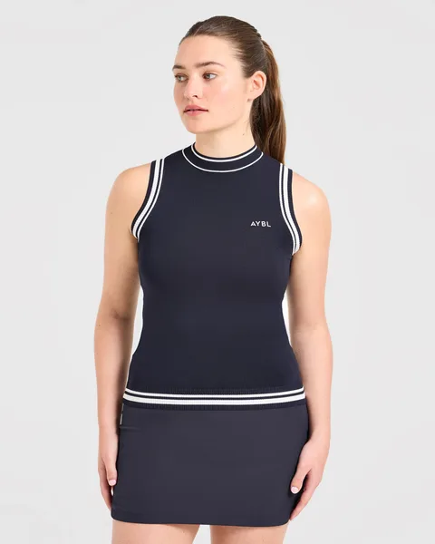 Classic Knitted High Neck Vest –