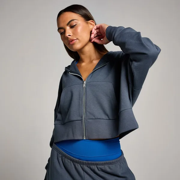 MP Tempo gecropte hoodie met rits voor dames Middernachtzwart L