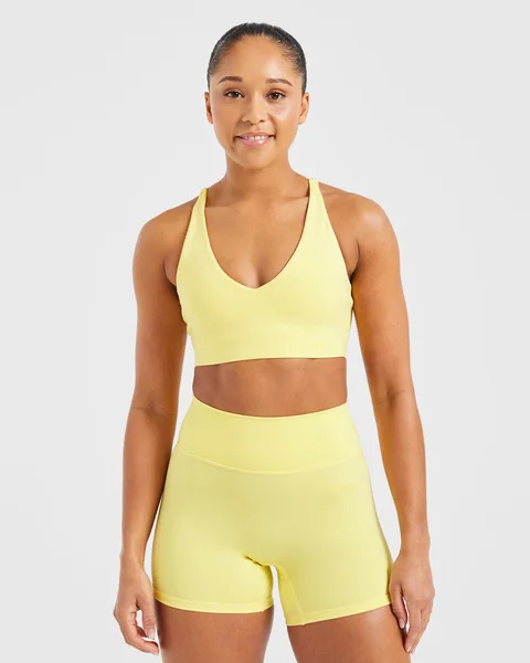 Staple Sports Bra – Pastel Lemon