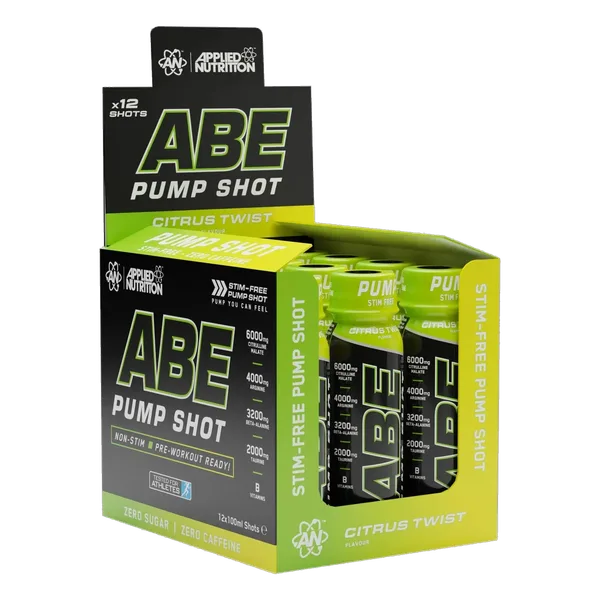 ABE Pump Pre-Workout Shots – Stim Free Citrus Twist