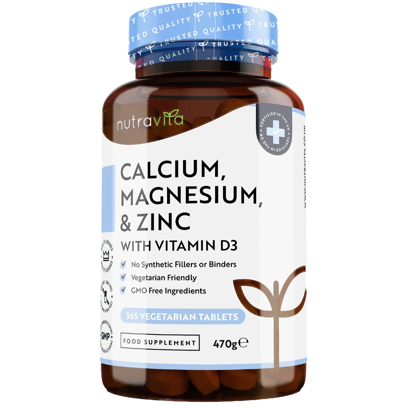 Nutravita Calcium Magnesium Zinc & Vitamin D3 – 365 Vegetarian Tablets