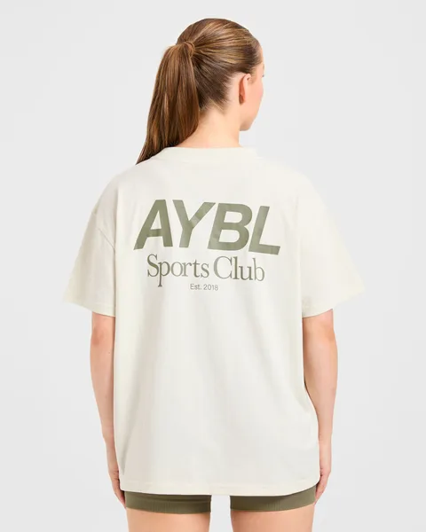 AYBL Sports Club Oversized T Shirt – Beige/Muted
