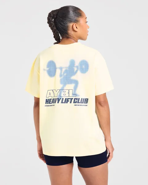Heavy Lift Club Oversized T Shirt – Butter Yellow