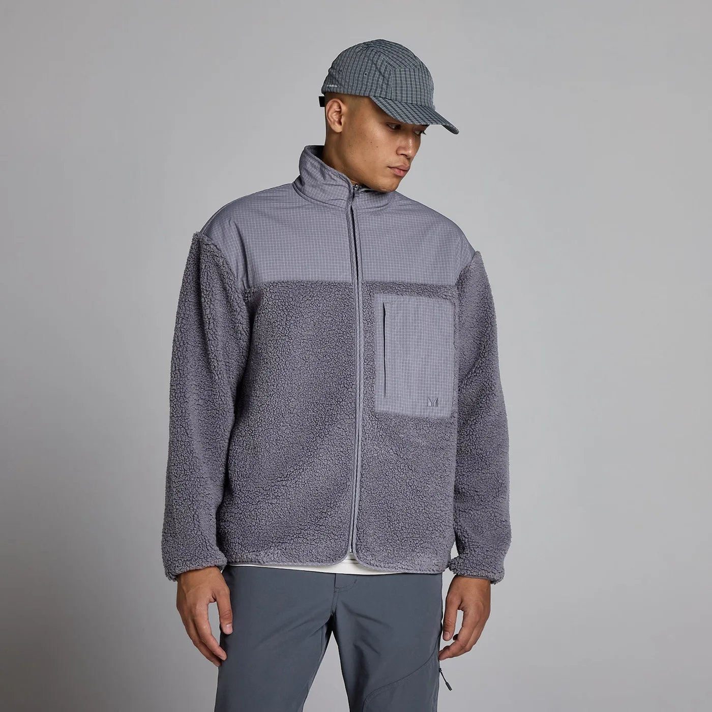 Herren Borg-Fleece Dunkles Grau meliert L