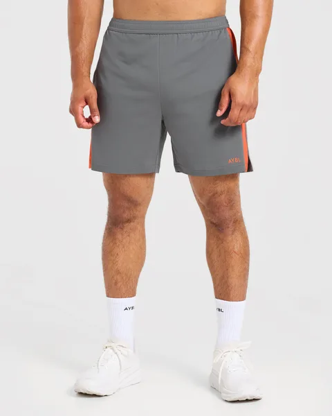 Active Shorts – Charcoal/Orange