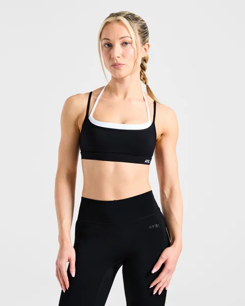 Essential Double Layer Sports Bra Black/Wit