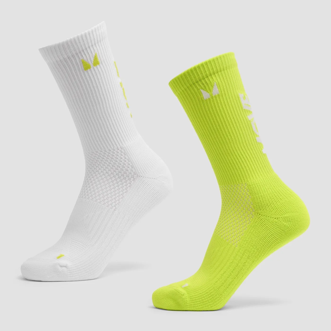 MP Move Club Laufsocken 2er-Pack Neongrün/Weiß