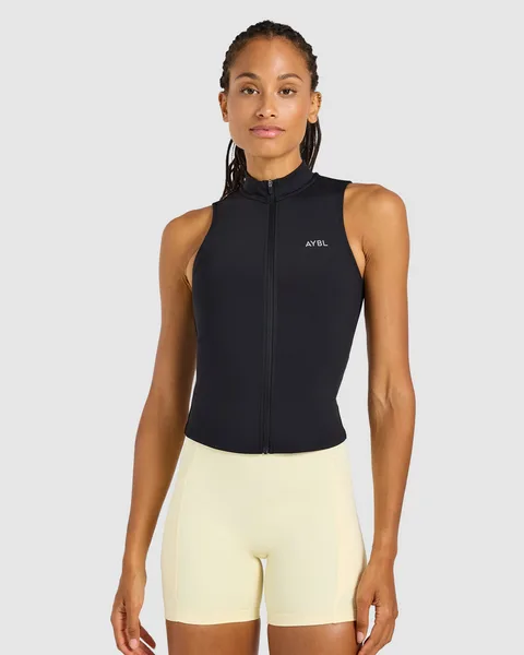 Run Sleeveless Zip Up Jacket