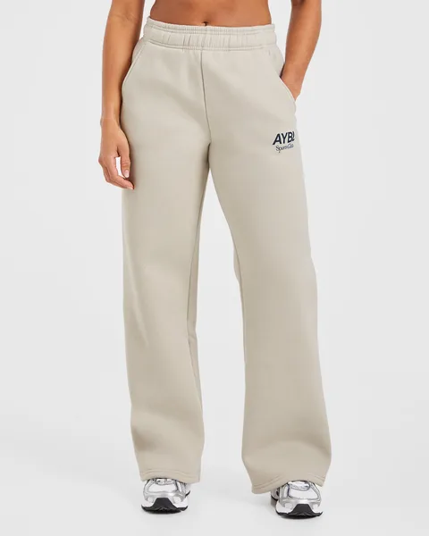 AYBL Sports Club Oversized Straight Leg Joggers Sand/Navy