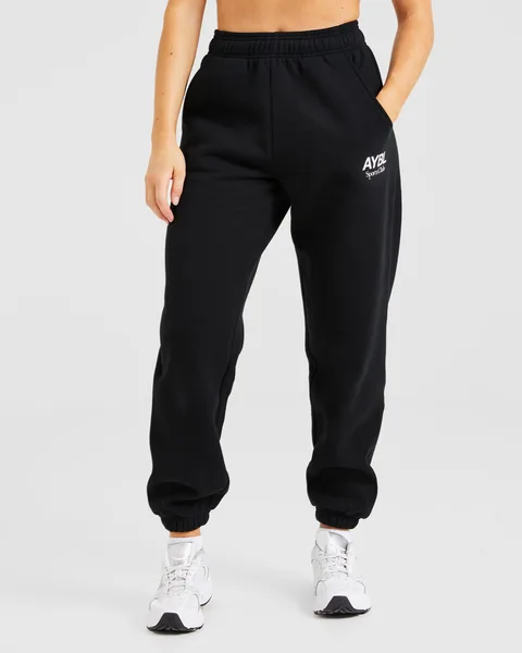 AYBL Sports Club Oversized Joggers Zwart/Wit