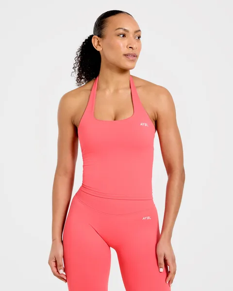 Enhance Seamless Halterneck Top – Summer Coral