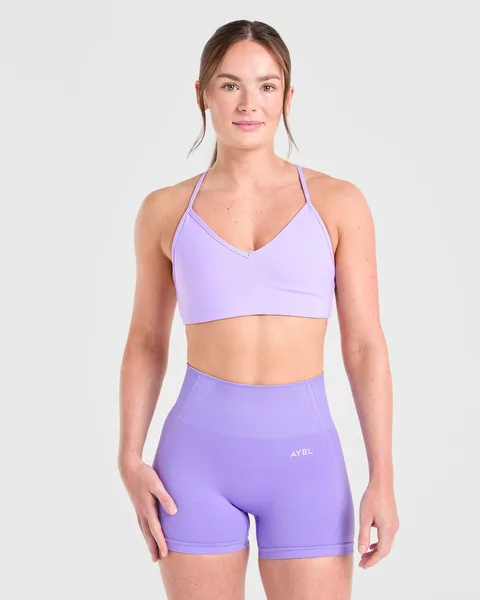 Essential Crossback Sports Bra – Pastel Purple