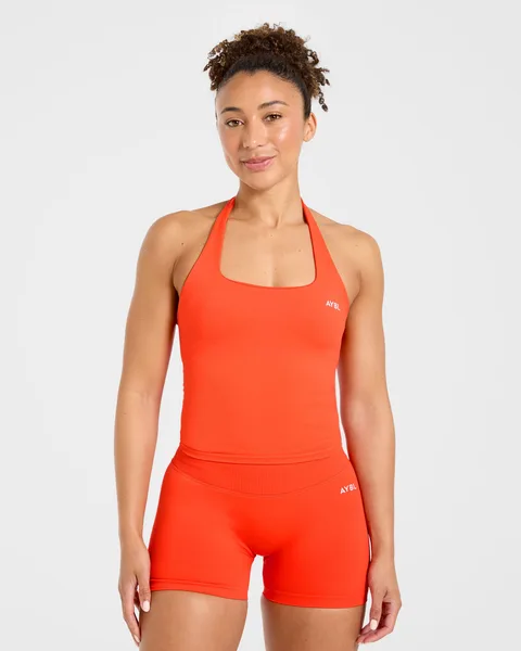 Enhance Seamless Halterneck Top Summer Oranje