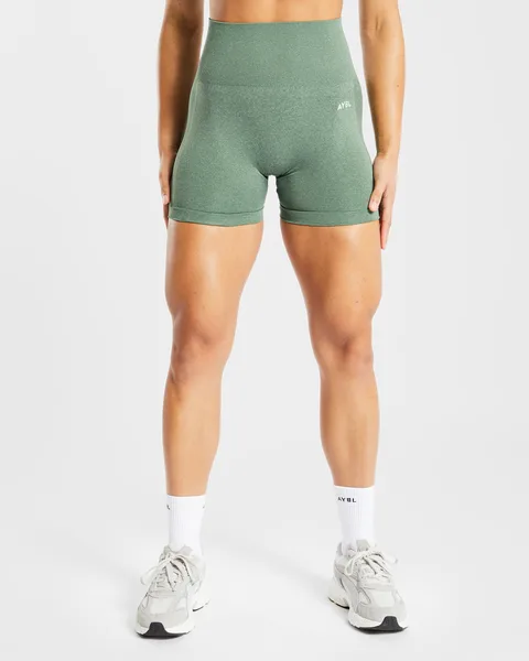 Empower Seamless Shorts – Olive Marl