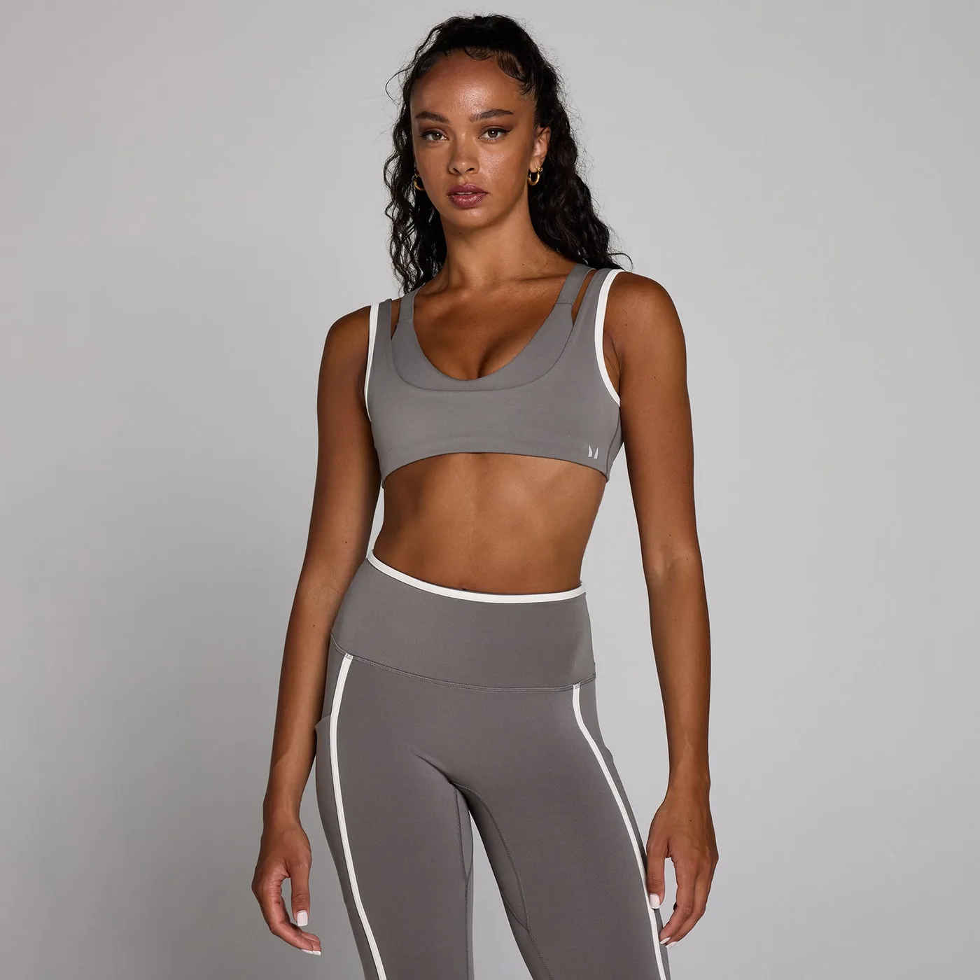 MP Damen Velocity Kontrast-Sport-BH – Aschgrau – XL