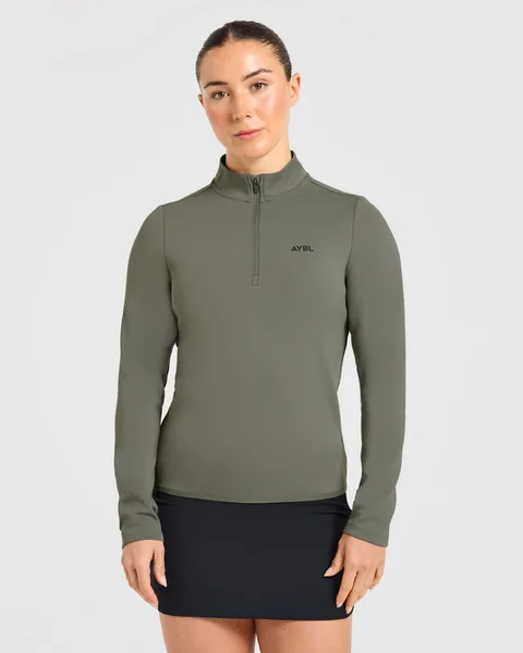 Classic 1/4 Zip Pullover – Deep Sage