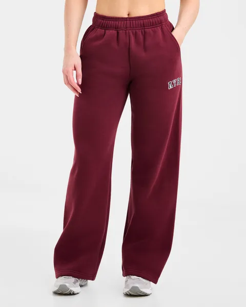 Varsity 2.0 Oversized Straight Leg Joggers Wine