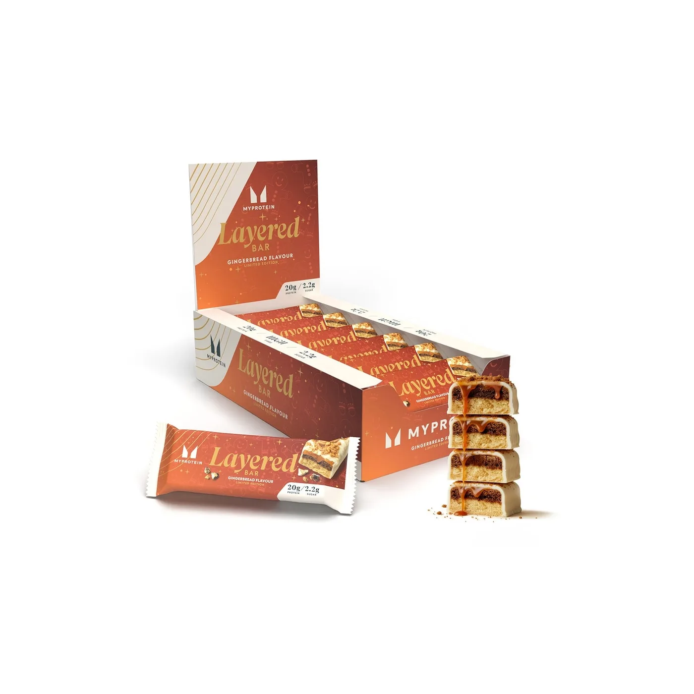 Layered Protein Bar Gingerbread 12 x
