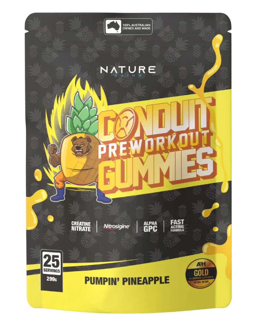 Conduit Pre-Workout Gummies Pumpin’ Pineapple 30 Serves