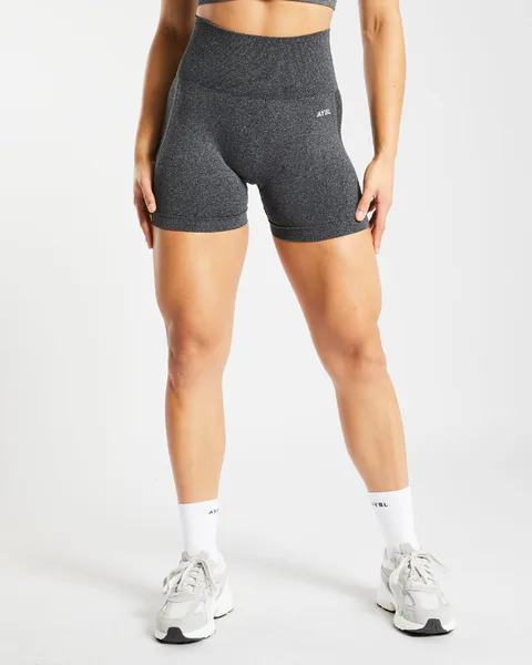 Empower Seamless Shorts – Black Marl